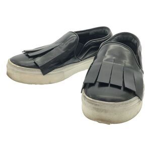 Celine By Phoebe Philo Fringe Leather Slip-on Sneakers Black 36